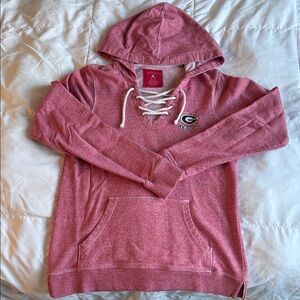 Antigua Women's Georgia Bulldogs Lace-Up Hoodie